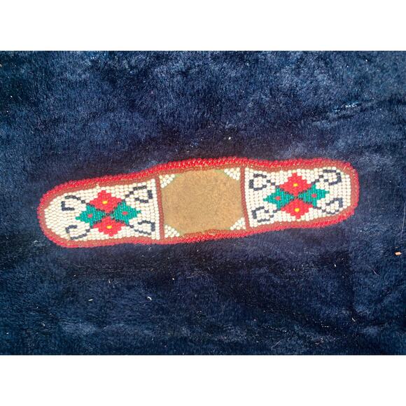 Early VINTAGE NATIVE BEADED WATCHBAND - Picture 1 of 4